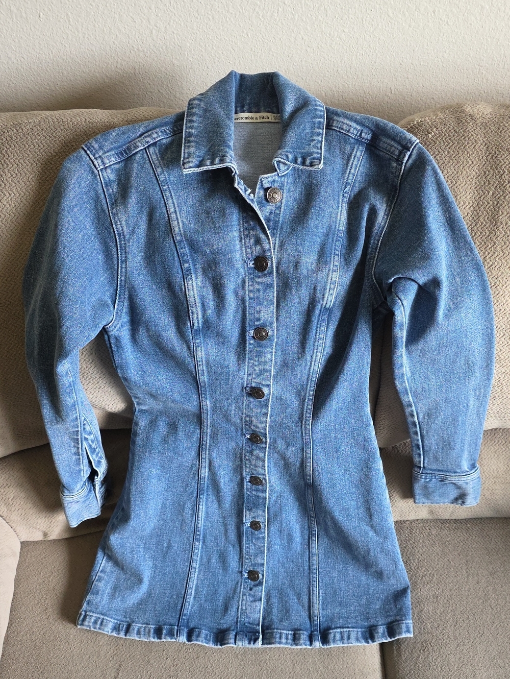 Abercrombie & Fitch Light Blue Denim Jacket Dress